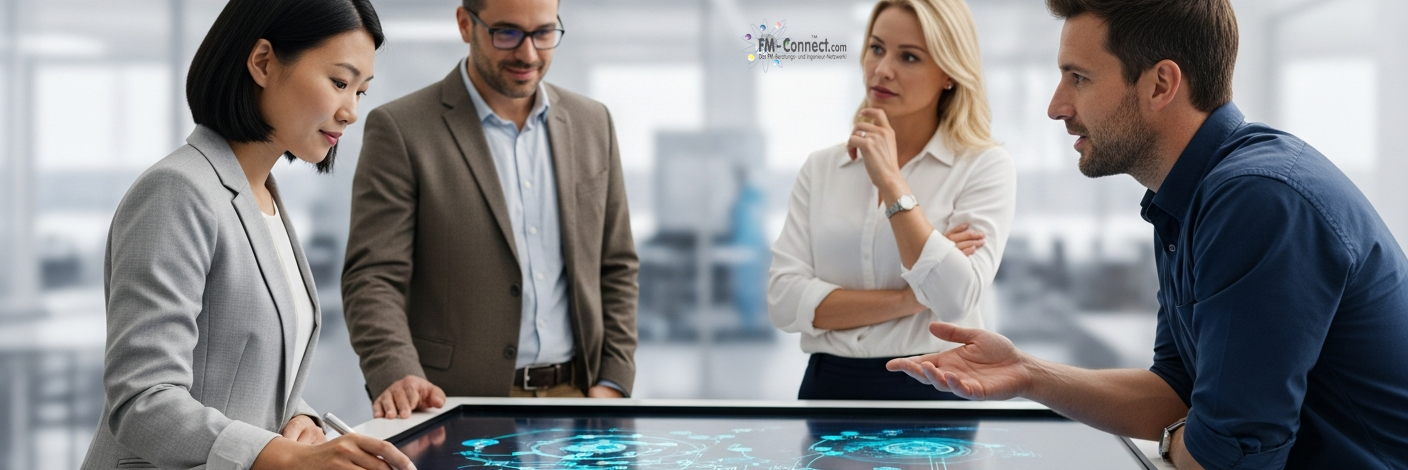 Change‑Management und Mitbestimmung im Facility Management mit Symbolbild für organisatorischen Wandel